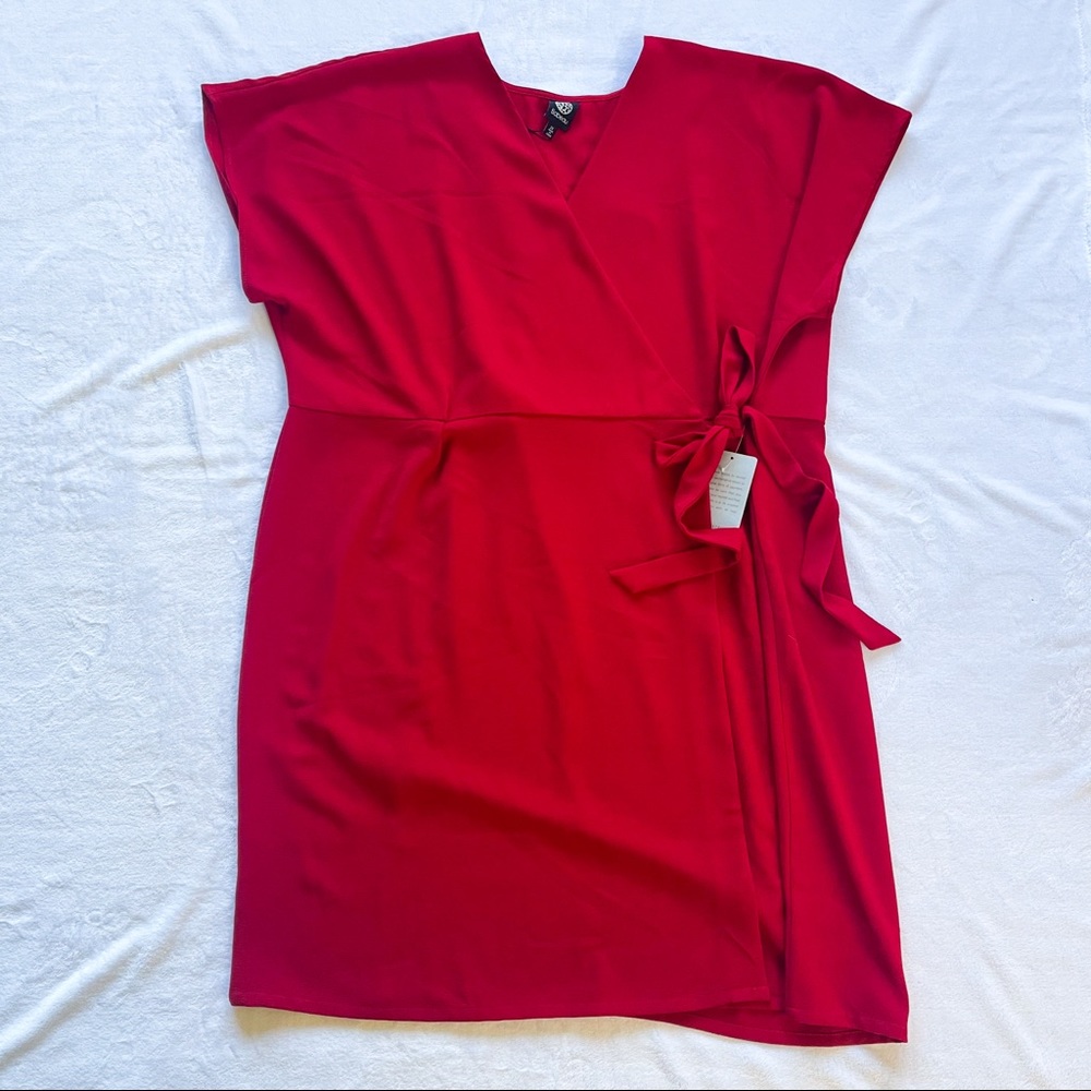 Bobeau Crepe Wrap Dress (Plus Size)